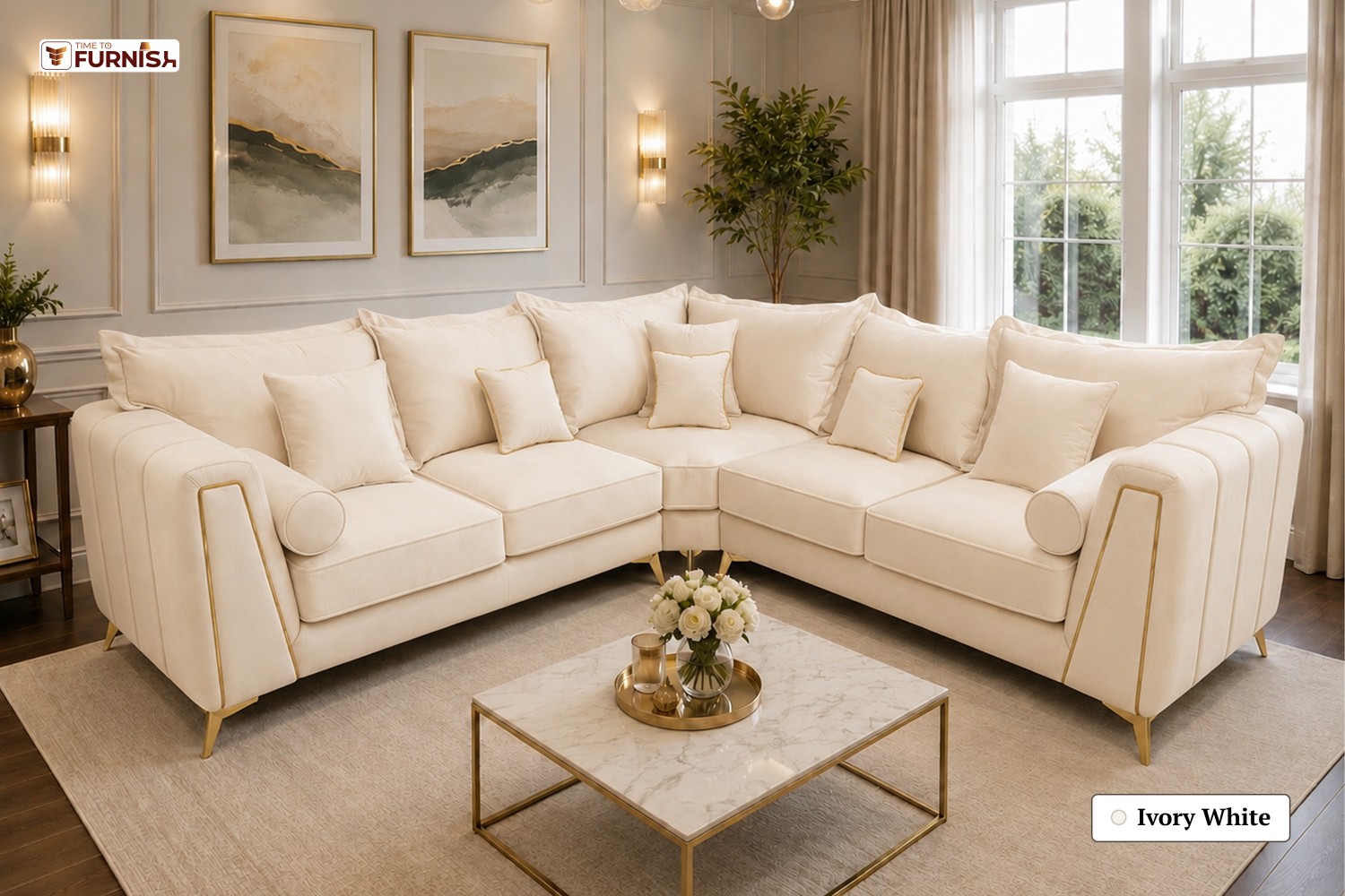 TTF-S-Amal2617 Luxury Fabric Sofa  Sofa Only (Coffee Table Not Included)