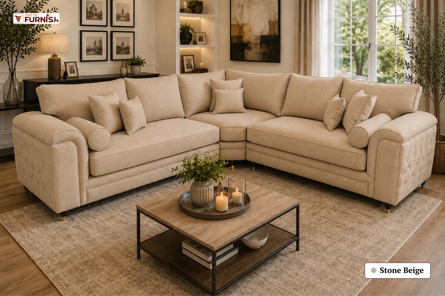 TTF-S-Najma2624 Luxury Fabric Sofa  Sofa Only (Coffee Table Not Included)
