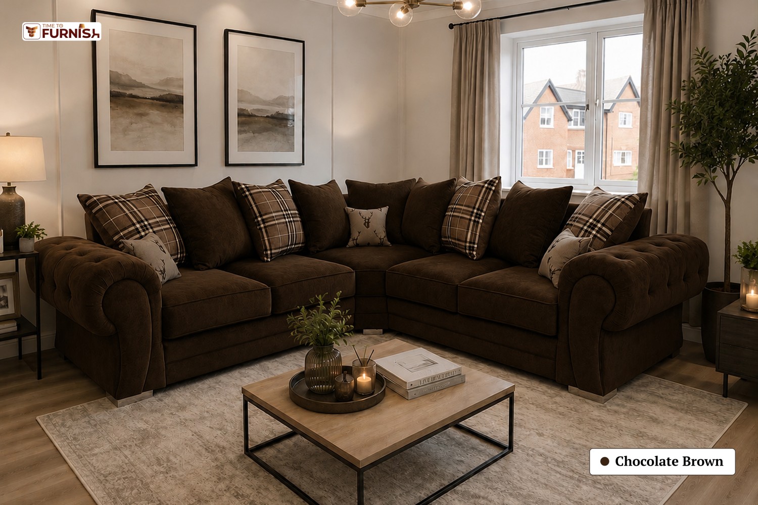 TTF-S-Amina2615 Luxury Fabric Sofa  Sofa Only (Coffee Table Not Included)