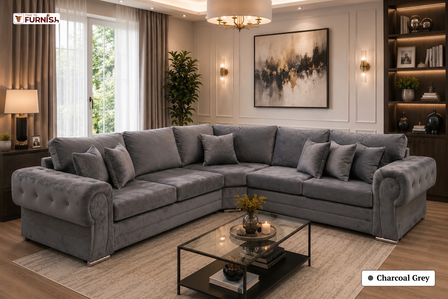 TTF-S-Dana2612 Luxury Fabric Sofa  Sofa Only (Coffee Table Not Included)