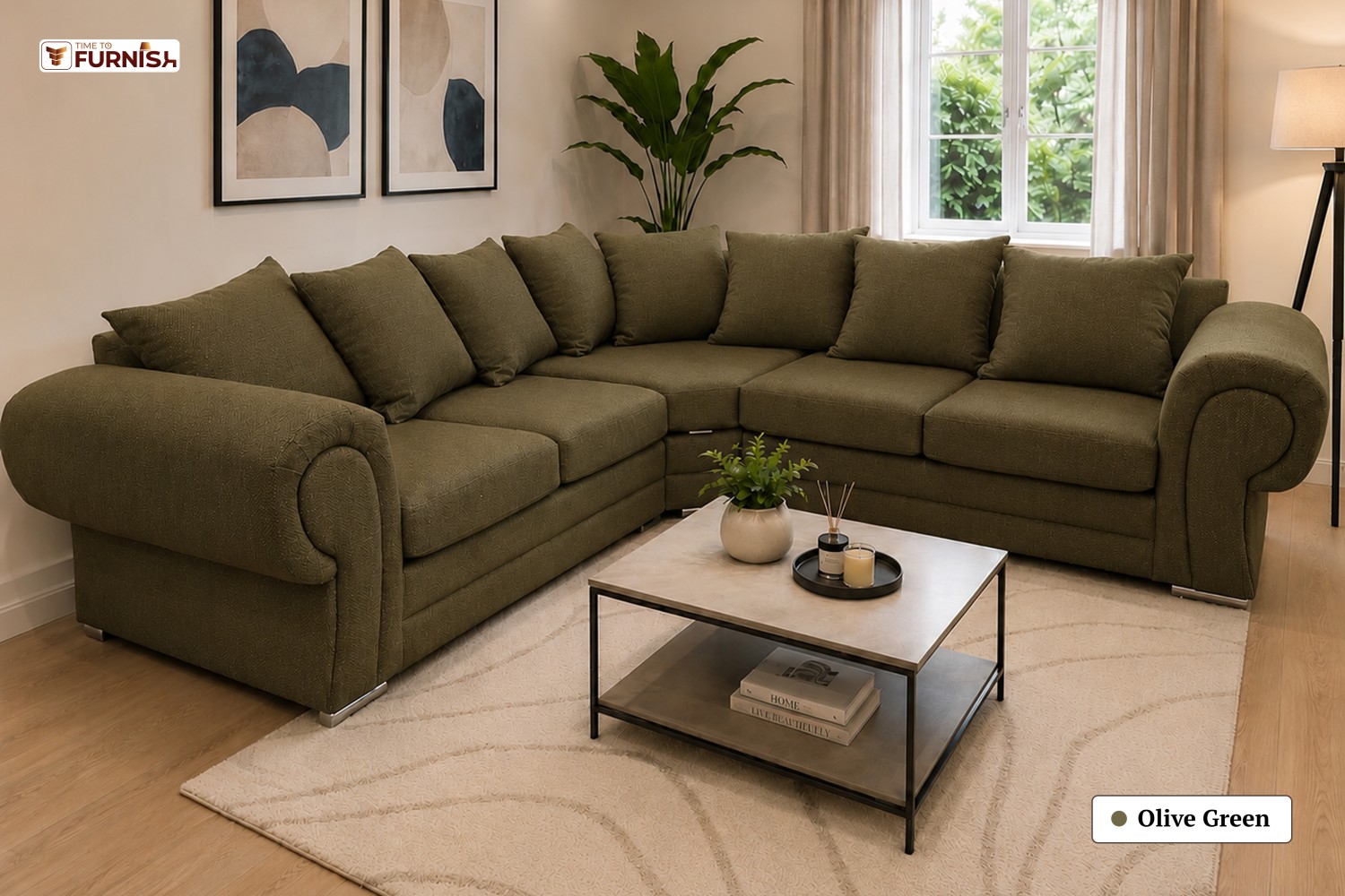 TTF-S-Hanan2618 Luxury Fabric Sofa  Sofa Only (Coffee Table Not Included)