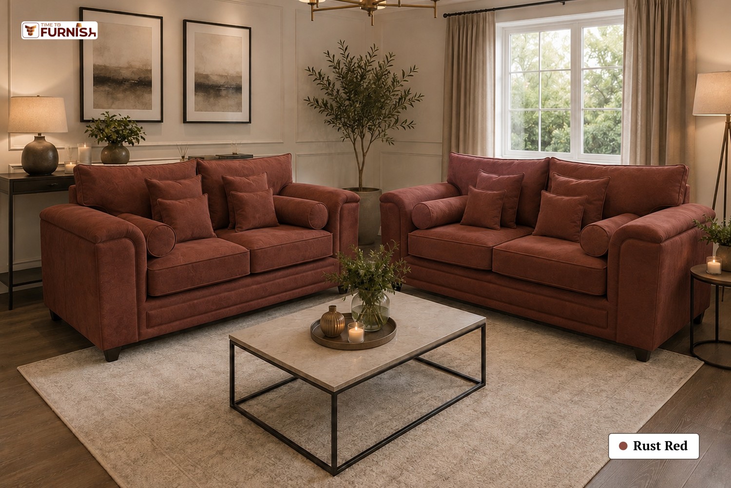 TTF-S-Karima2620 Luxury Fabric Sofa  Sofa Only (Coffee Table Not Included)