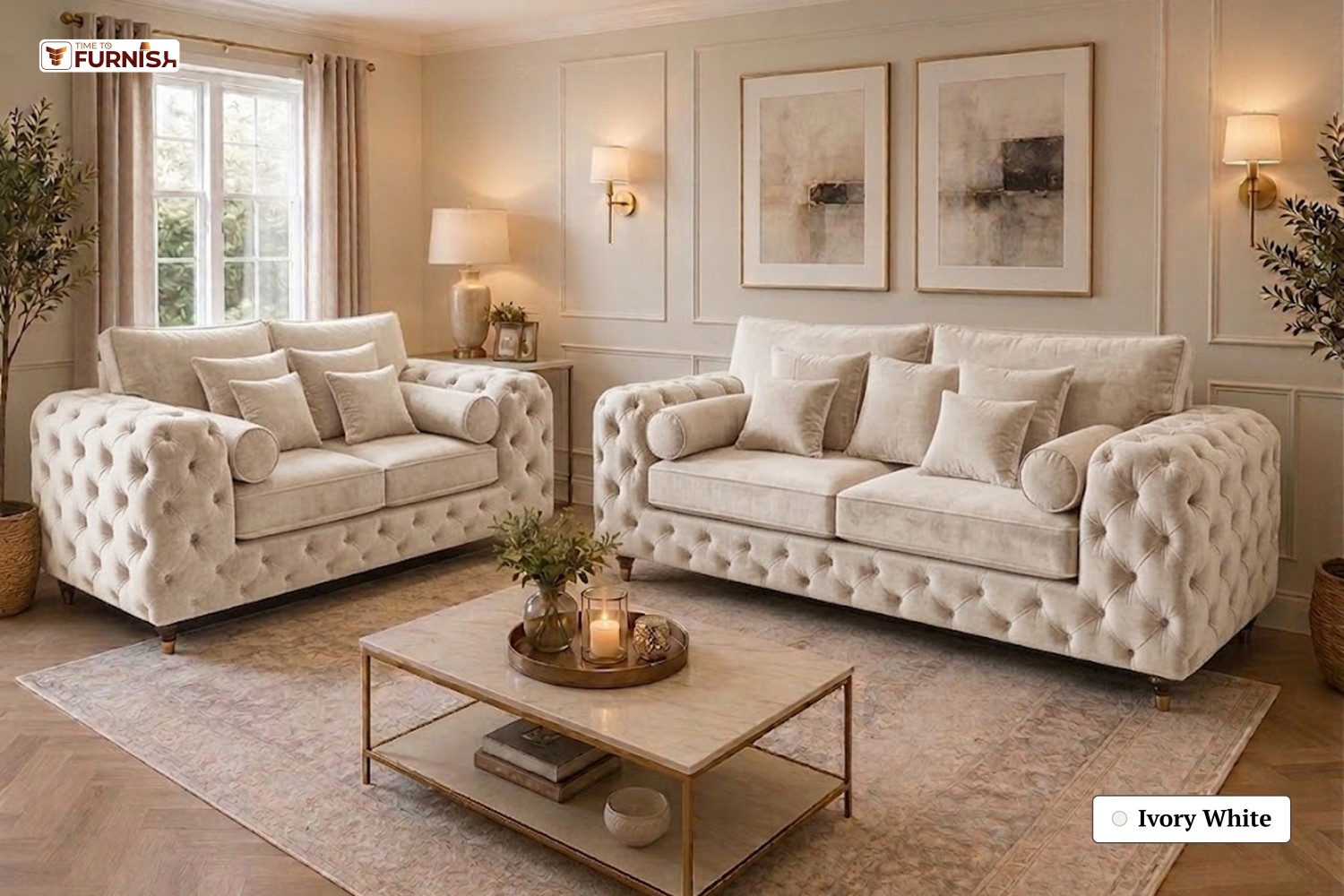 TTF-S-Zahara2626 Luxury Fabric Sofa  Sofa Only (Coffee Table Not Included)