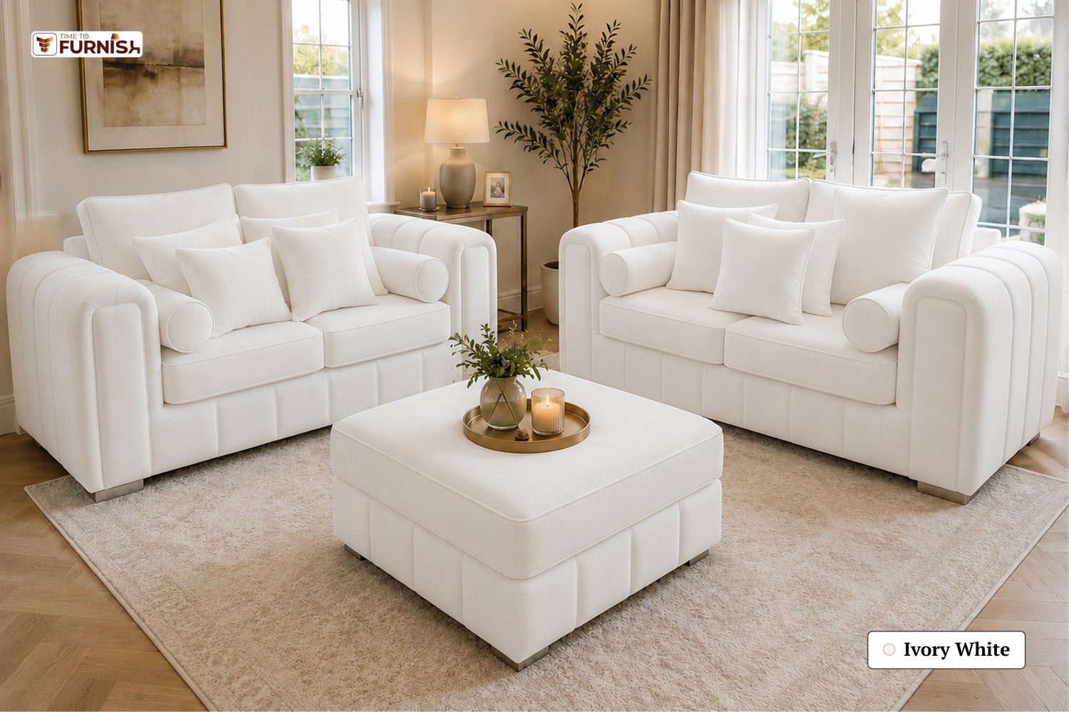 TTF-S-Azhar2627 Luxury Fabric Sofa  Sofa Only (Optional Coffee Table Available)