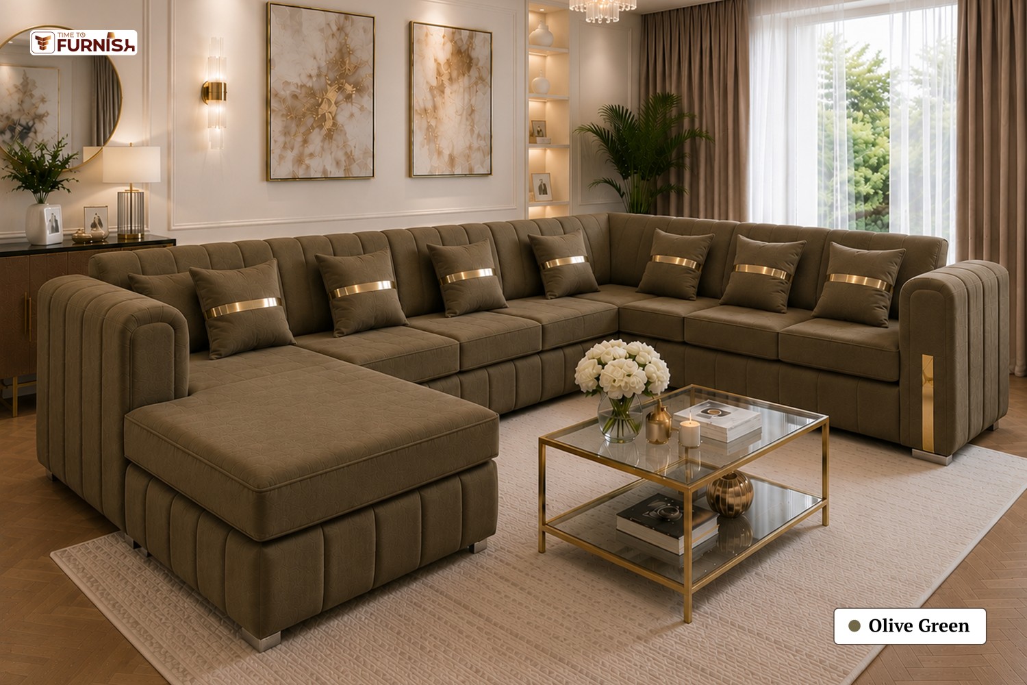 TTF-S-Rayan2610 Luxury Fabric Sofa  Sofa Only (Coffee Table Not Included)