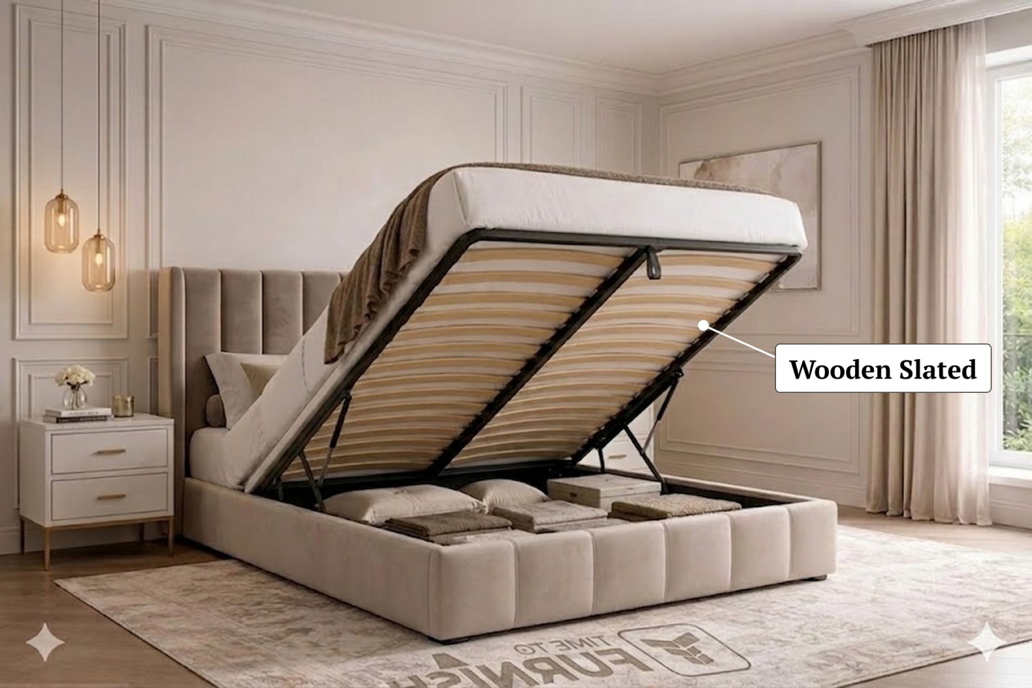 Kelowna Bed with Optional Ottoman Storage  TTF278