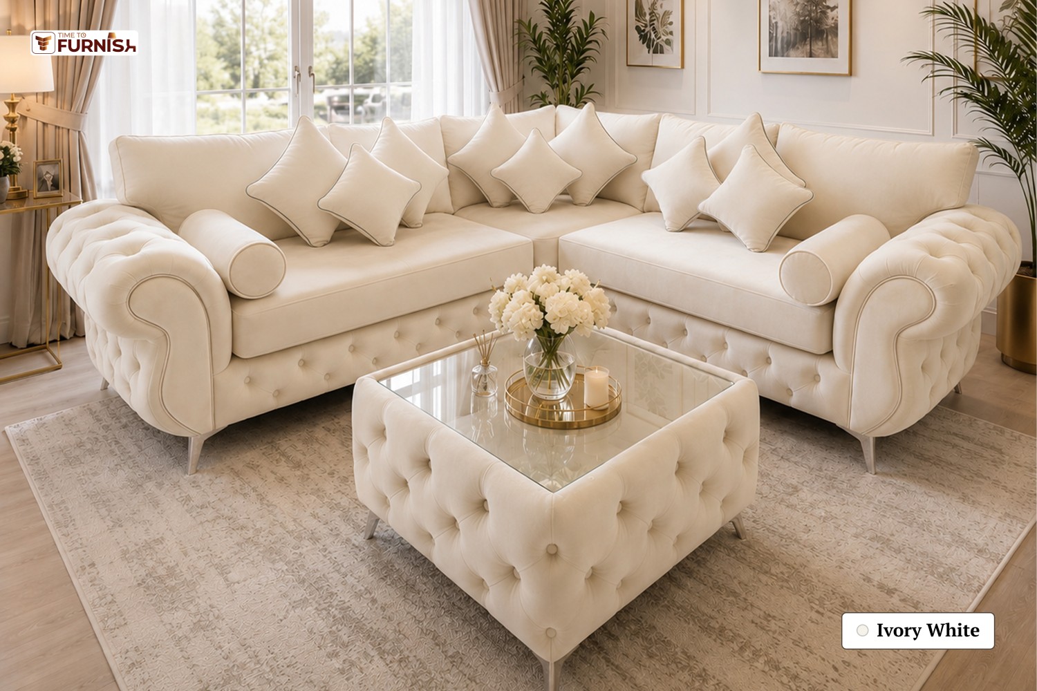 TTF-S-Jannah2609 Luxury Fabric Sofa  Sofa Only (Optional Coffee Table Available)