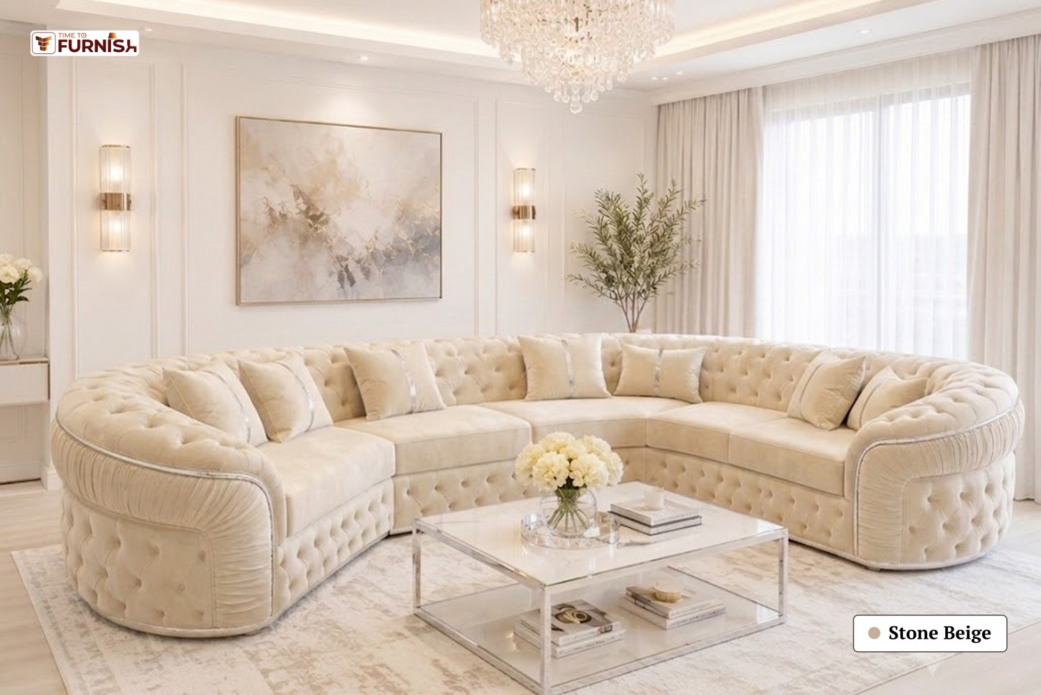 TTF-S-Zahra2605 Luxury Fabric Sofa  Sofa Only (Coffee Table Not Included)