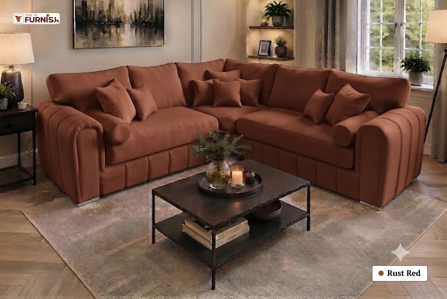 TTF-S-Jamila2634 Luxury Fabric Sofa  Sofa Only (Coffee Table Not Included)