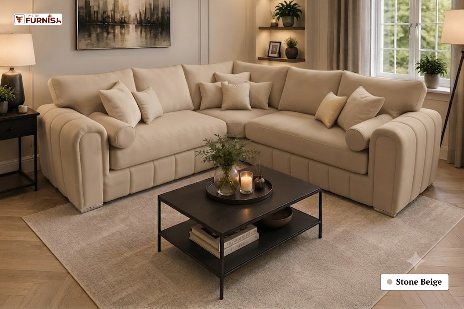 TTF-S-Jamila2634 Luxury Fabric Sofa  Sofa Only (Coffee Table Not Included)