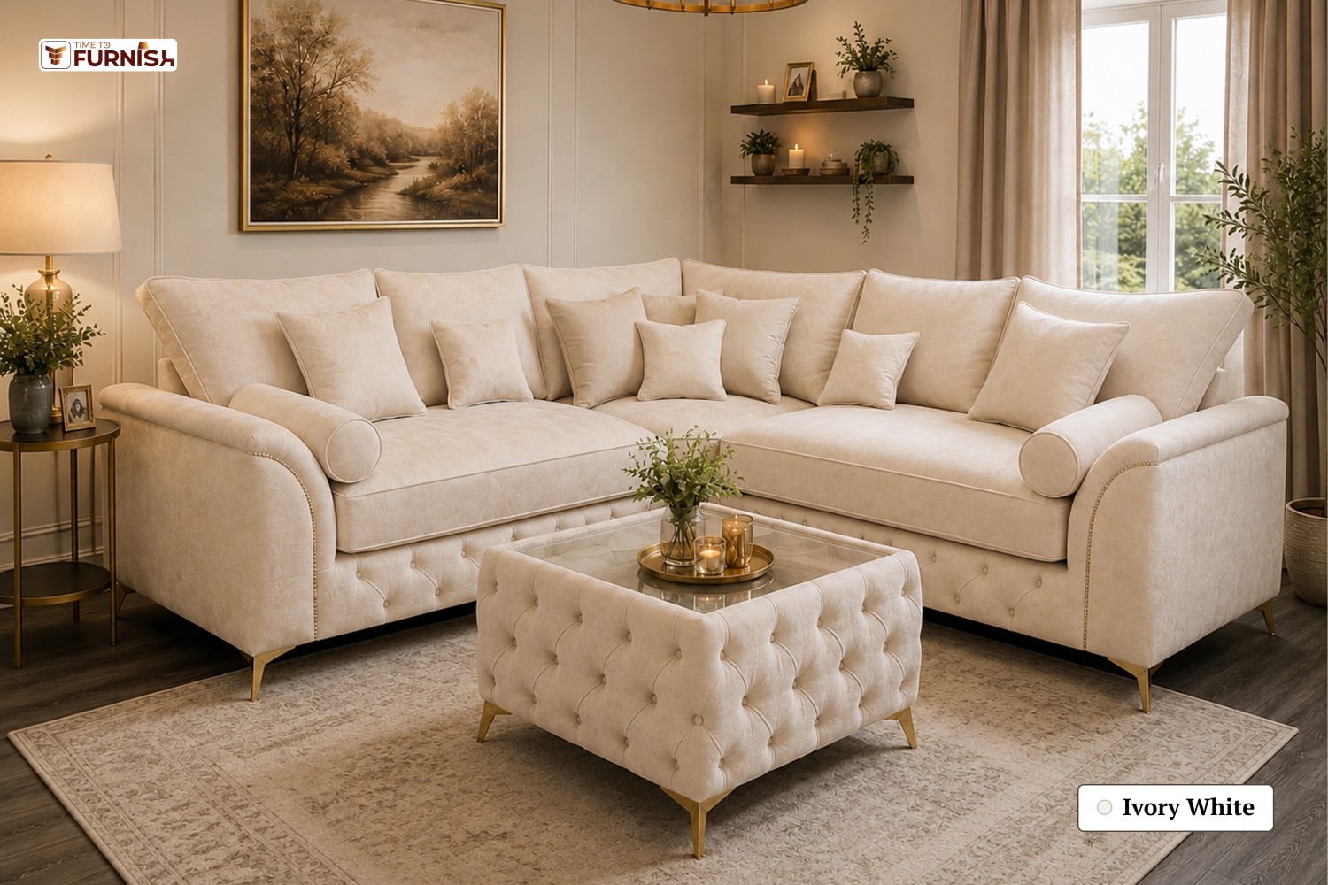 TTF-S-Haya2632 Luxury Fabric Sofa - Optional Coffee Table Available