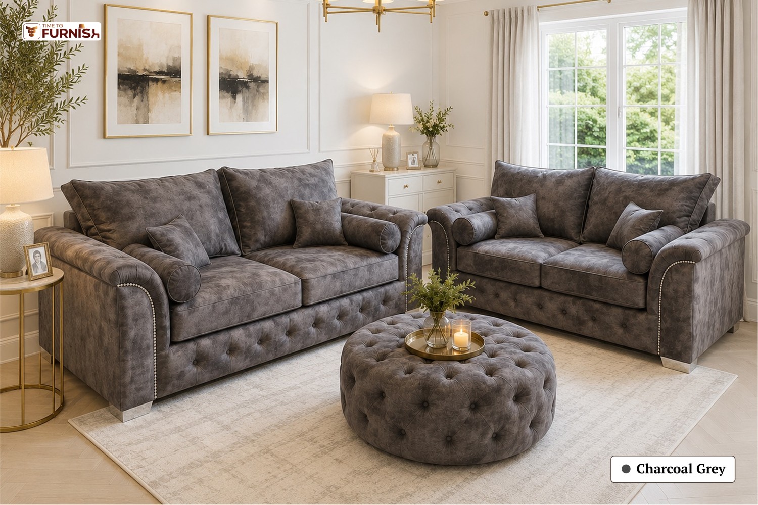 TTF-S-Rimal2621 Luxury Fabric Sofa  Sofa Only (Optional Coffee Table Available)