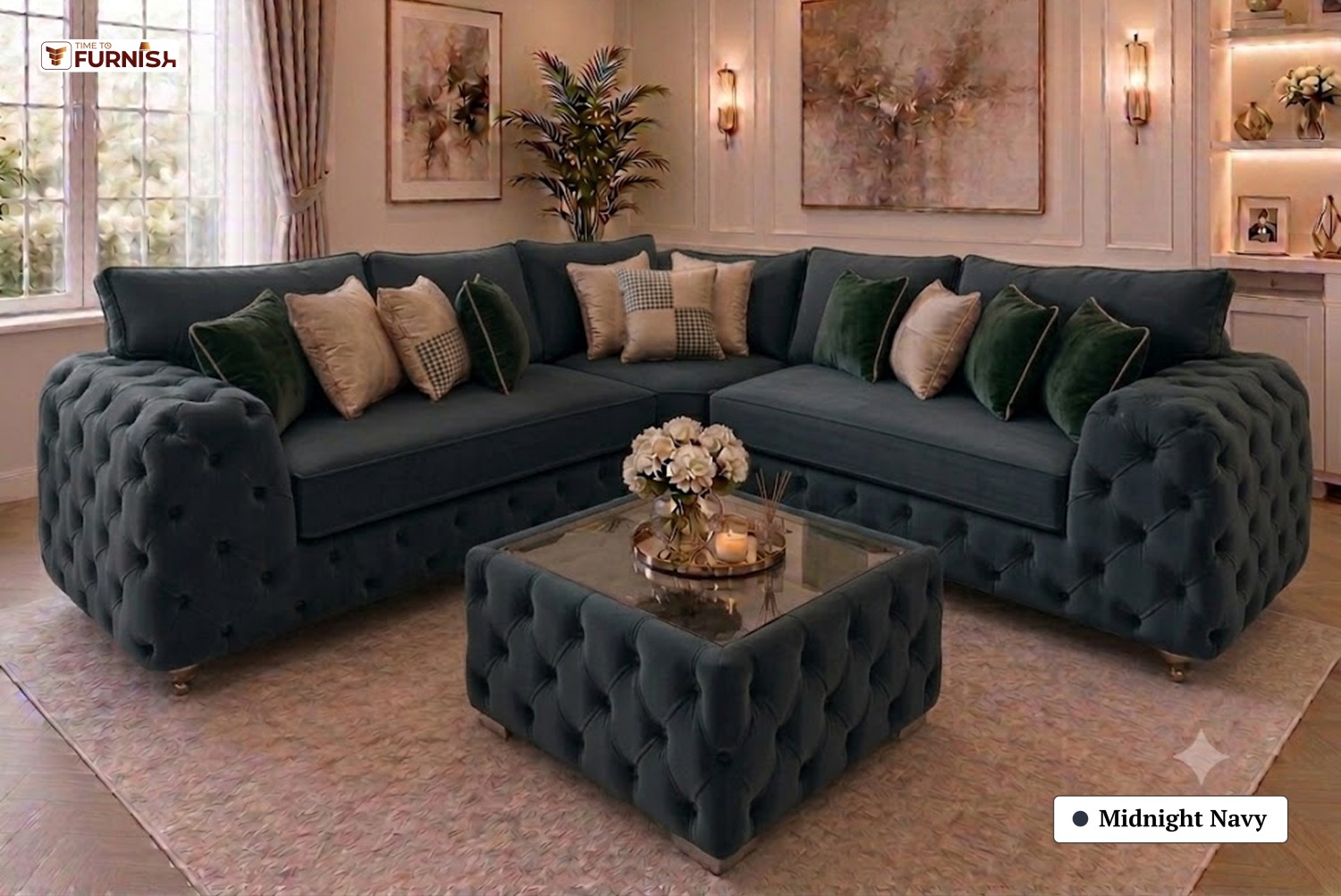 TTF-S-Zayna2611 Luxury Fabric Sofa  Sofa Only (Optional Coffee Table Available)