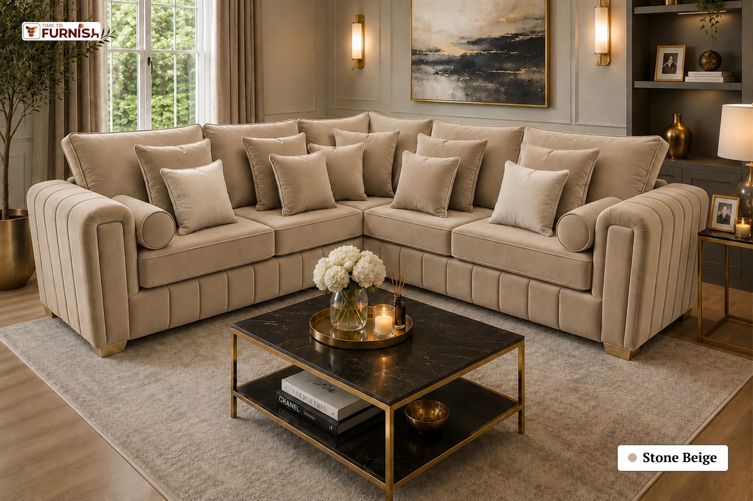 TTF-S-Blossom2636 Luxury Fabric Sofa  Sofa Only (Coffee Table Not Included)