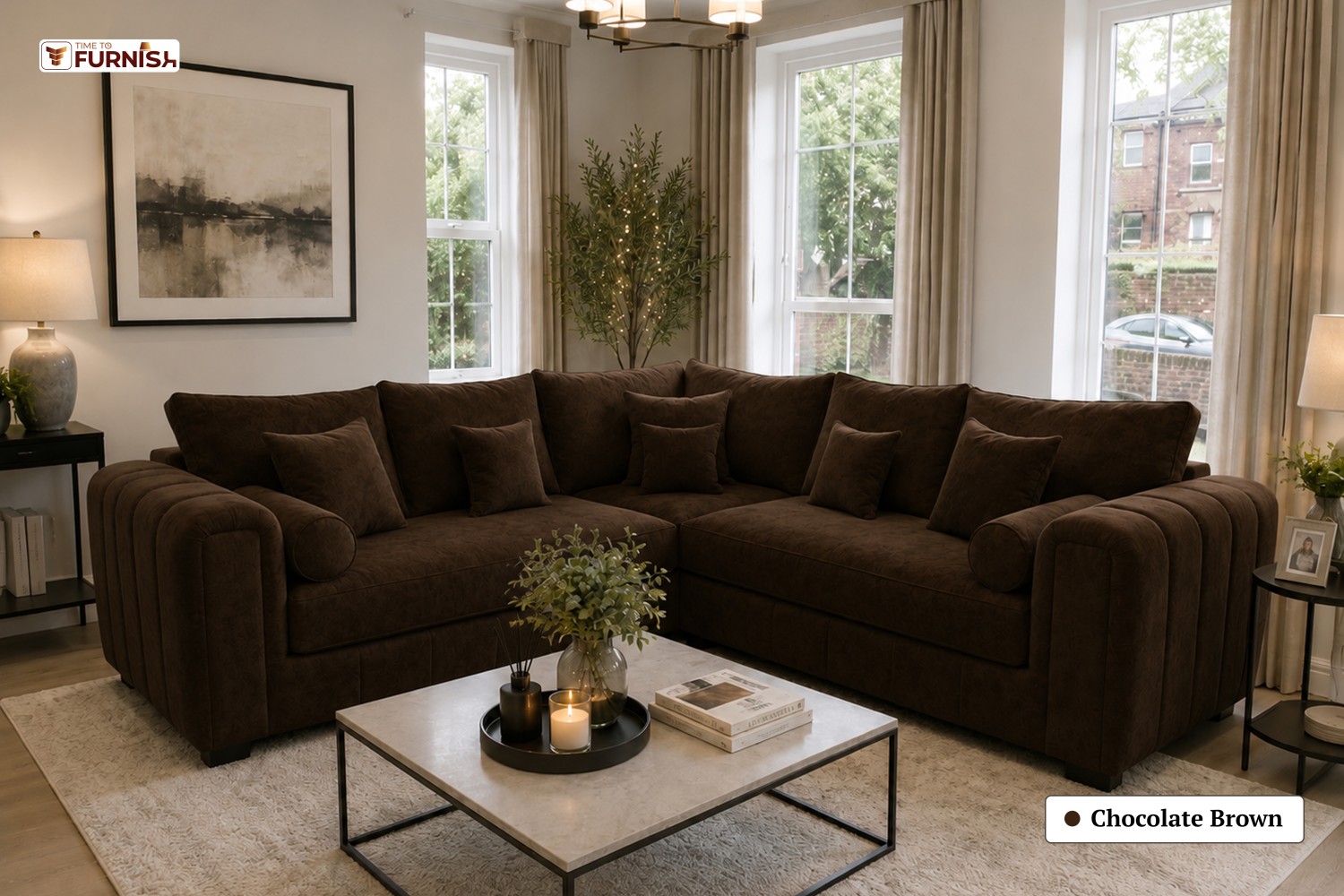 TTF-S-Qamar2623 Luxury Fabric Sofa  Sofa Only (Coffee Table Not Included)