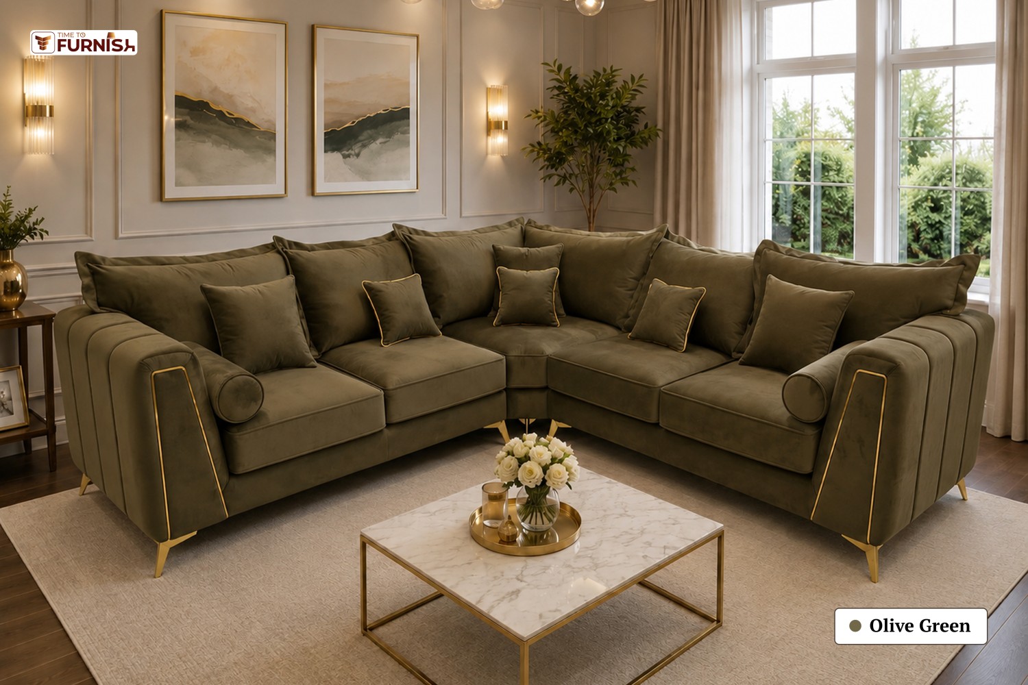 TTF-S-Amal2617 Luxury Fabric Sofa  Sofa Only (Coffee Table Not Included)