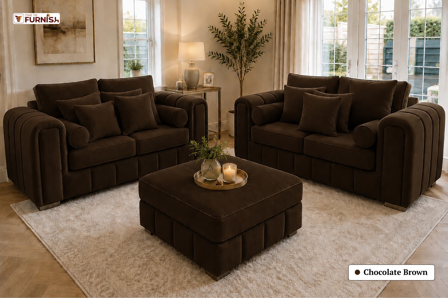 TTF-S-Azhar2627 Luxury Fabric Sofa  Sofa Only (Optional Coffee Table Available)