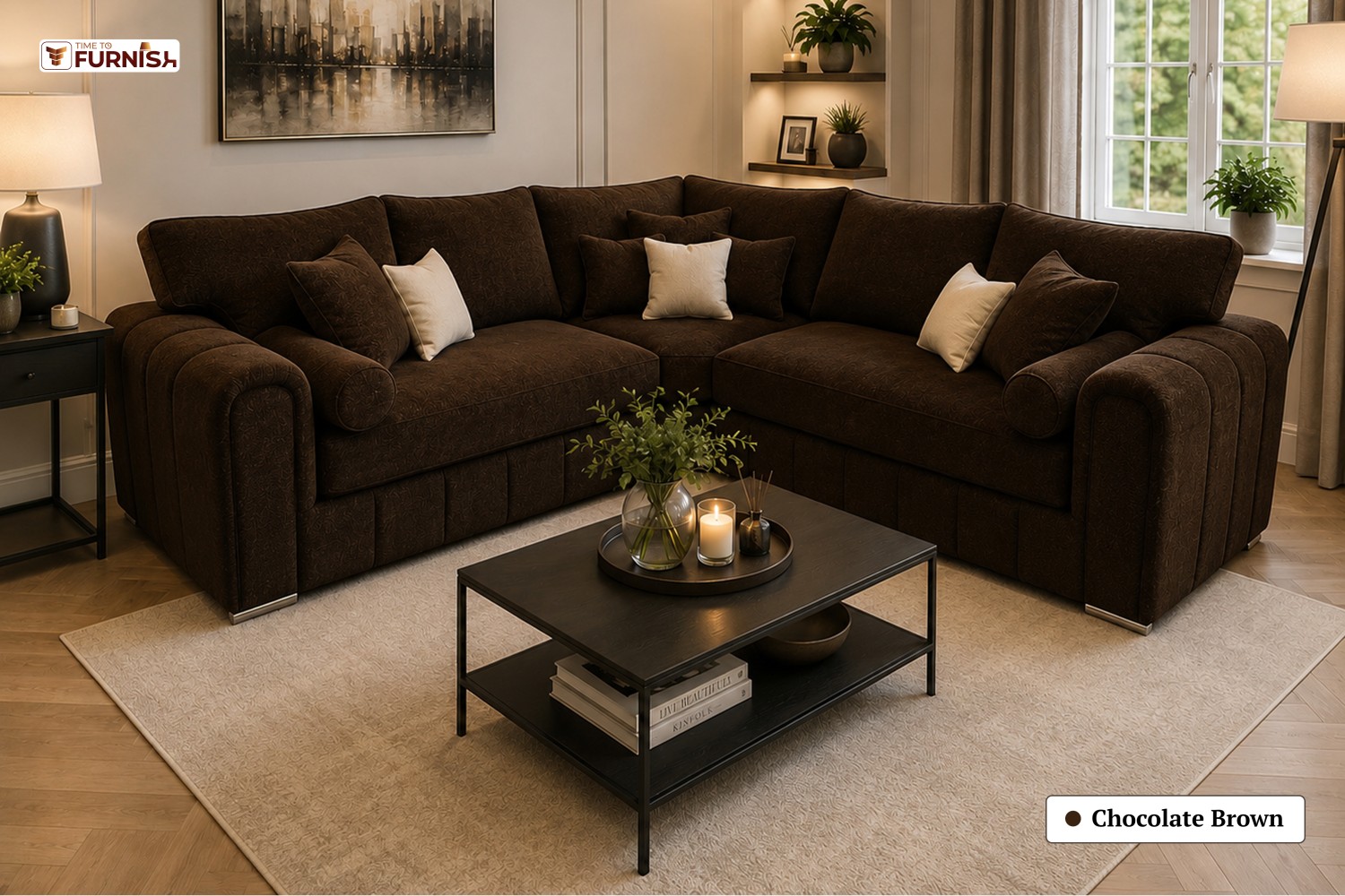 TTF-S-Jamila2634 Luxury Fabric Sofa  Sofa Only (Coffee Table Not Included)