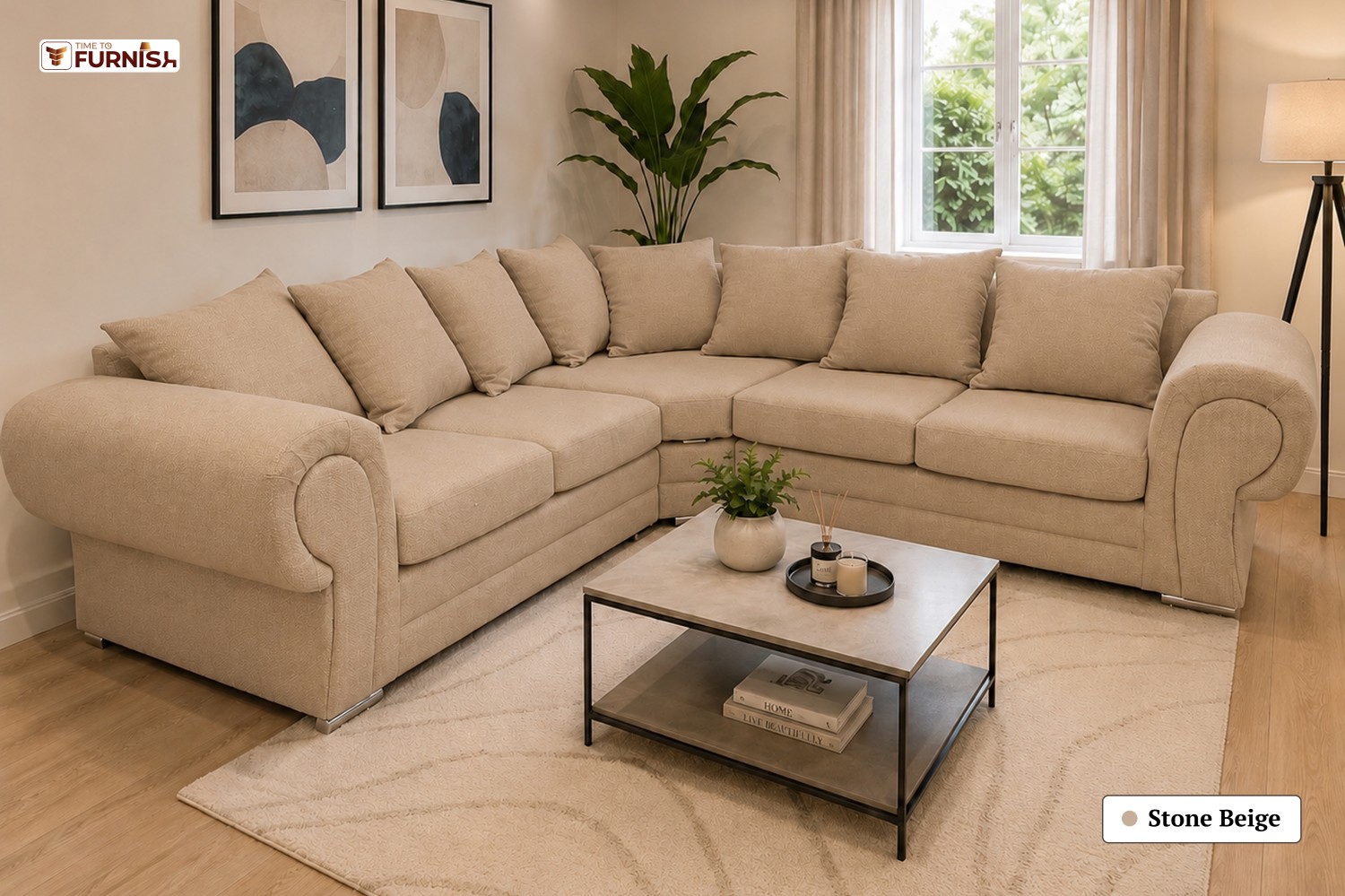 TTF-S-Hanan2618 Luxury Fabric Sofa  Sofa Only (Coffee Table Not Included)