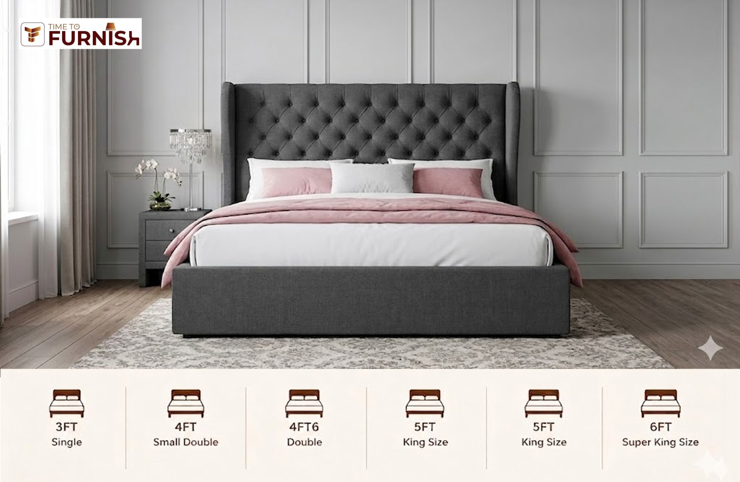Halifax Bed with Optional Ottoman Storage  TTF282