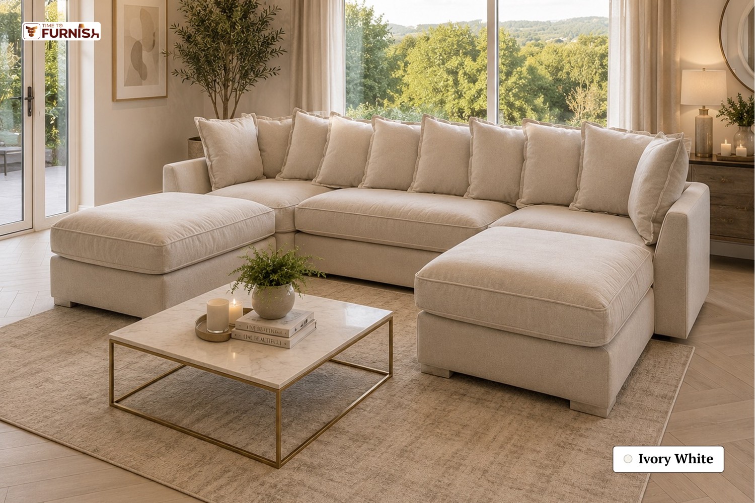 TTF-S-Noura2619 Luxury Fabric Sofa  Sofa Only (Coffee Table Not Included)