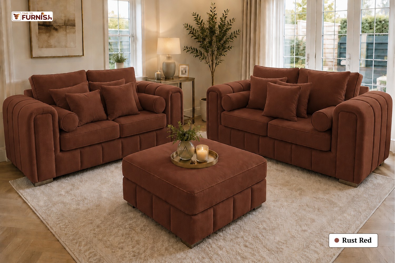 TTF-S-Azhar2627 Luxury Fabric Sofa  Sofa Only (Optional Coffee Table Available)