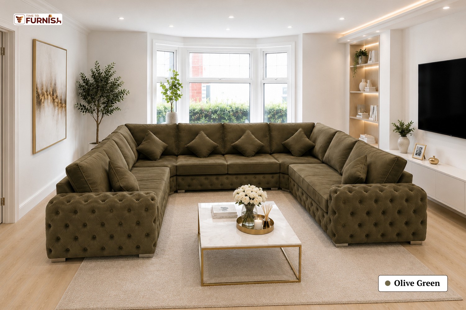 TTF-S-Samira2614 Luxury Fabric Sofa  Sofa Only (Coffee Table Not Included)