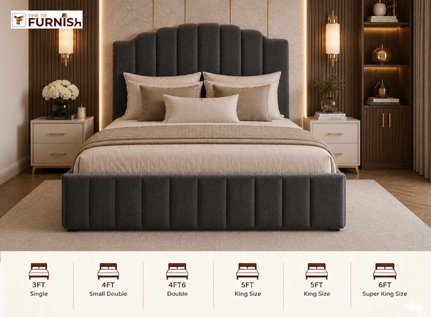 Soraya Deluxe Bed with Optional Ottoman Storage  TTF287