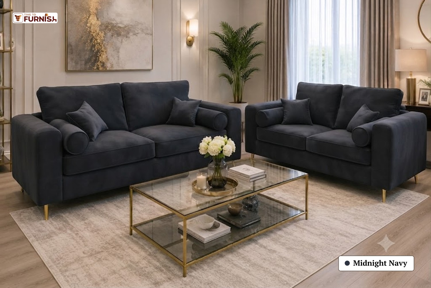 TTF-S-Malika2608 Luxury Fabric Sofa  Sofa Only (Coffee Table Not Included)
