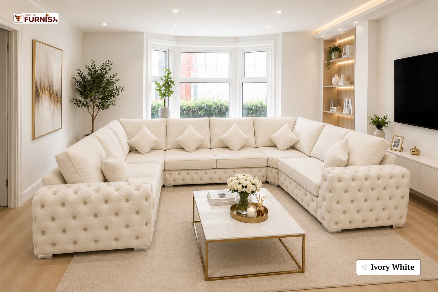 TTF-S-Samira2614 Luxury Fabric Sofa  Sofa Only (Coffee Table Not Included)