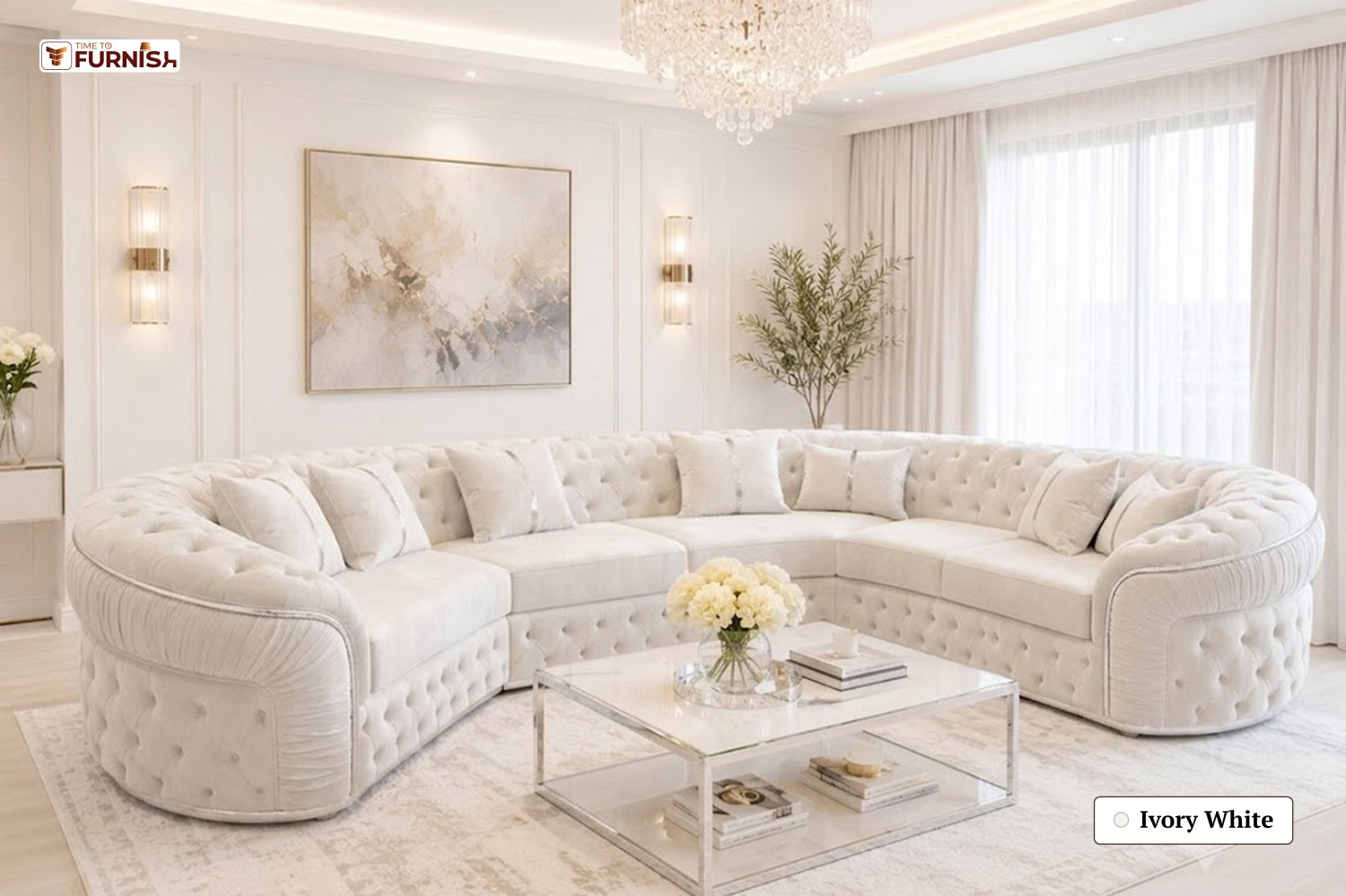 TTF-S-Zahra2605 Luxury Fabric Sofa  Sofa Only (Coffee Table Not Included)