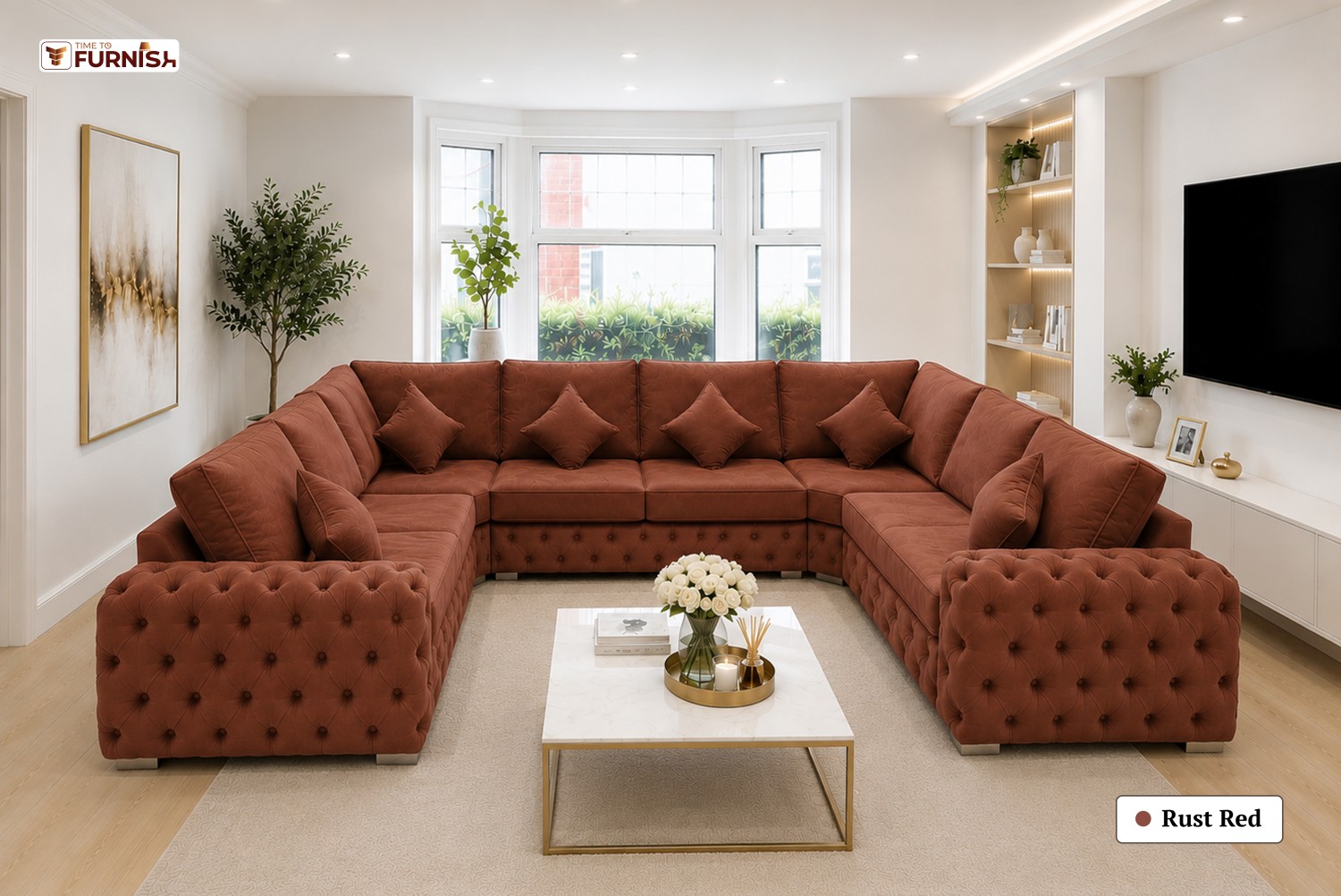 TTF-S-Samira2614 Luxury Fabric Sofa  Sofa Only (Coffee Table Not Included)
