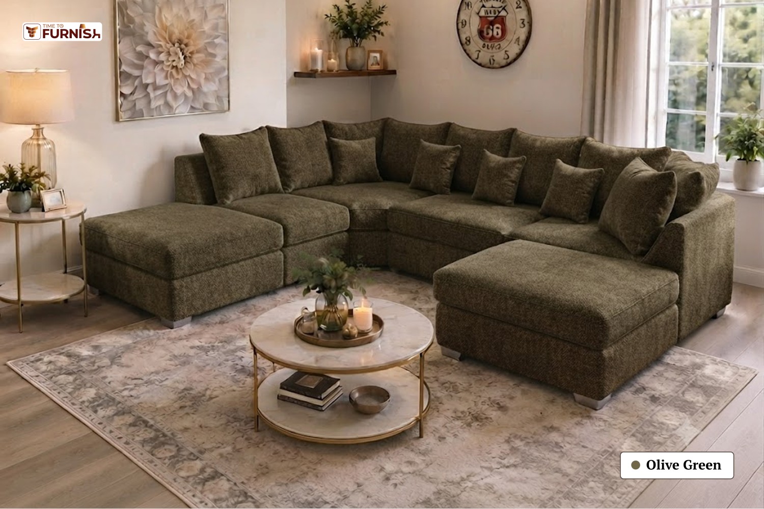 TTF-S-Mahra2630 Luxury Fabric Sofa  Sofa Only (Coffee Table Not Included)