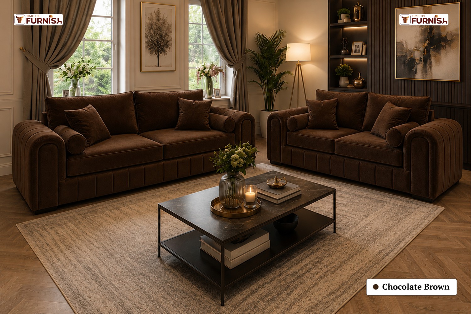 TTF-S-Leena2613 Luxury Fabric Sofa  Sofa Only (Coffee Table Not Included)