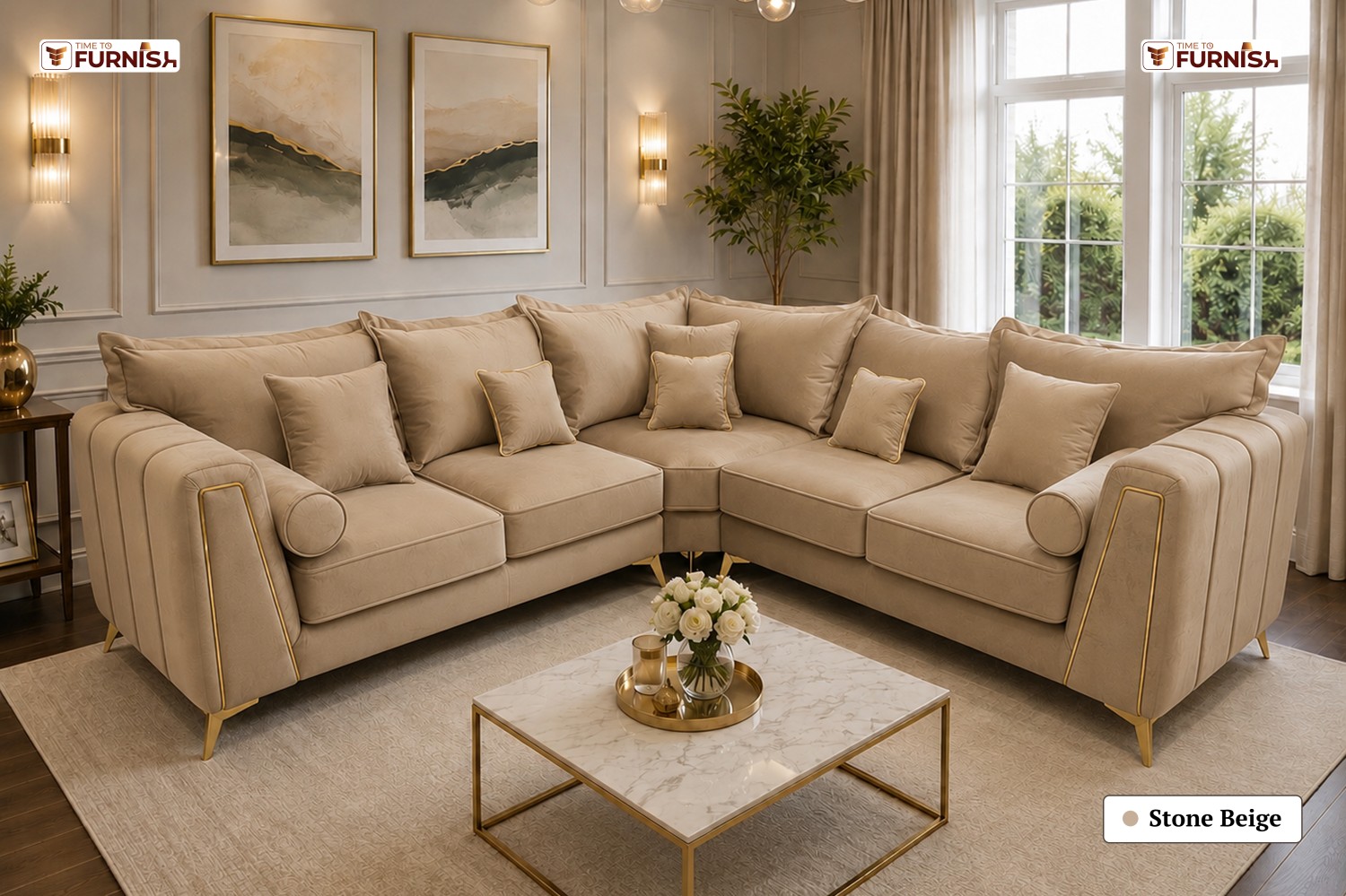 TTF-S-Amal2617 Luxury Fabric Sofa  Sofa Only (Coffee Table Not Included)