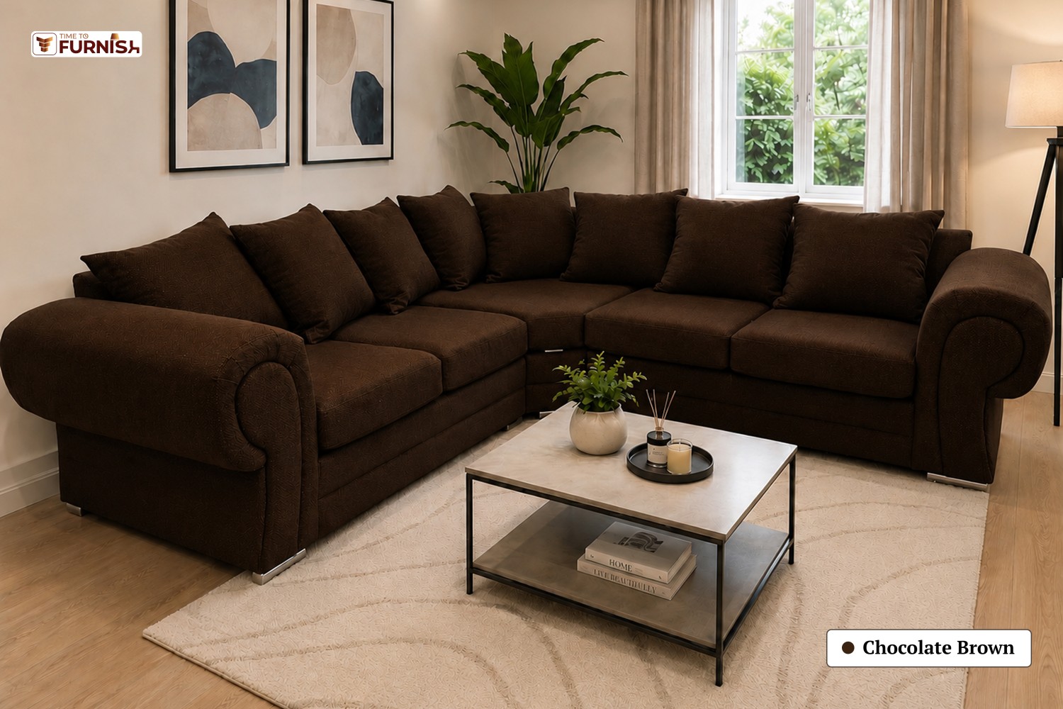 TTF-S-Hanan2618 Luxury Fabric Sofa  Sofa Only (Coffee Table Not Included)