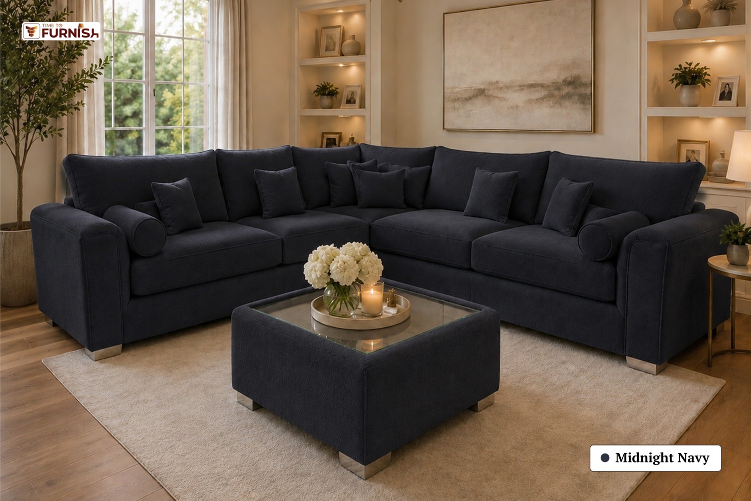 TTF-S-Reem2635 Luxury Fabric Sofa  Sofa Only (Optional Coffee Table Available)