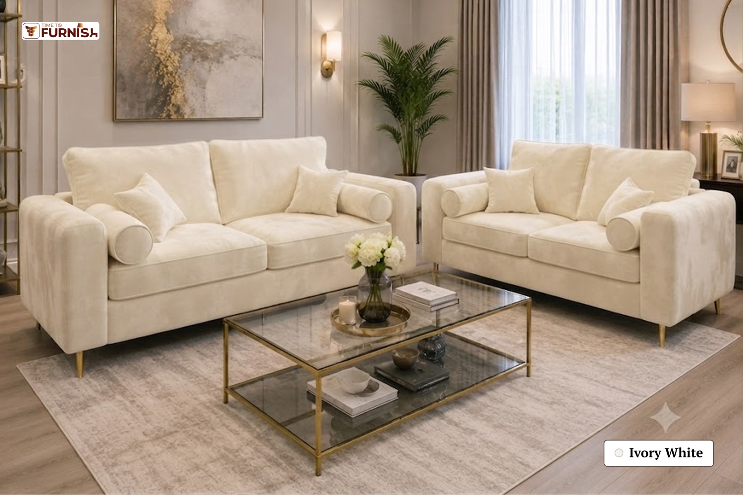 TTF-S-Malika2608 Luxury Fabric Sofa  Sofa Only (Coffee Table Not Included)