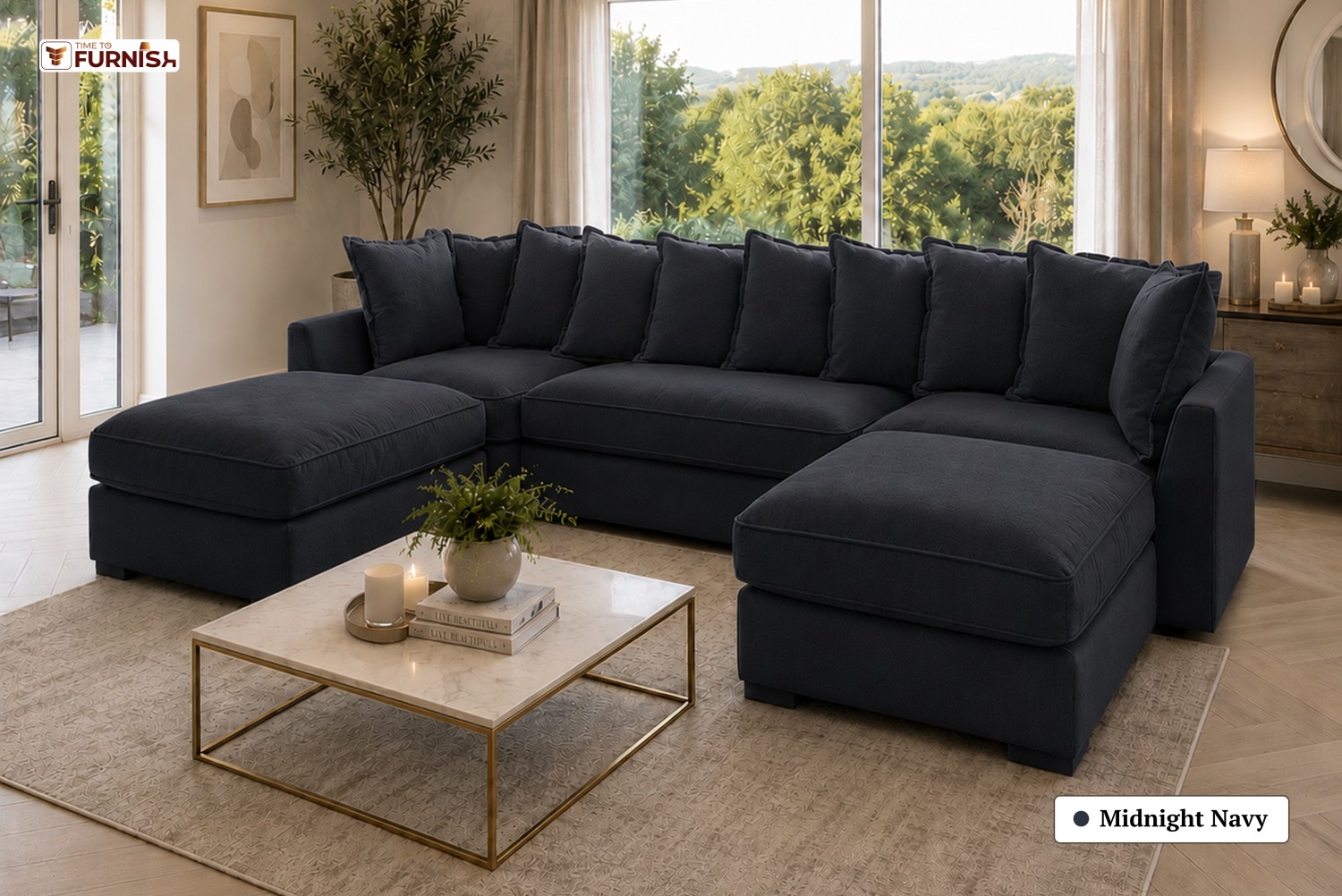 TTF-S-Noura2619 Luxury Fabric Sofa  Sofa Only (Coffee Table Not Included)