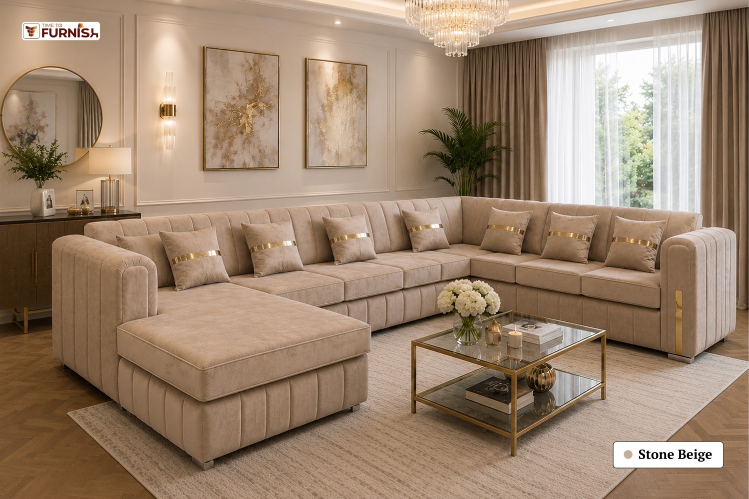 TTF-S-Rayan2610 Luxury Fabric Sofa  Sofa Only (Coffee Table Not Included)