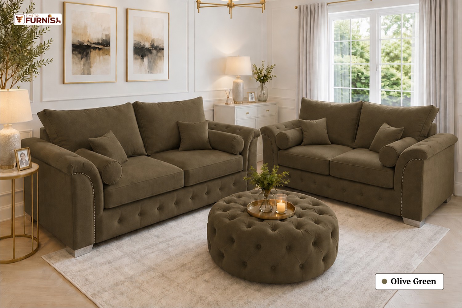 TTF-S-Rimal2621 Luxury Fabric Sofa  Sofa Only (Optional Coffee Table Available)