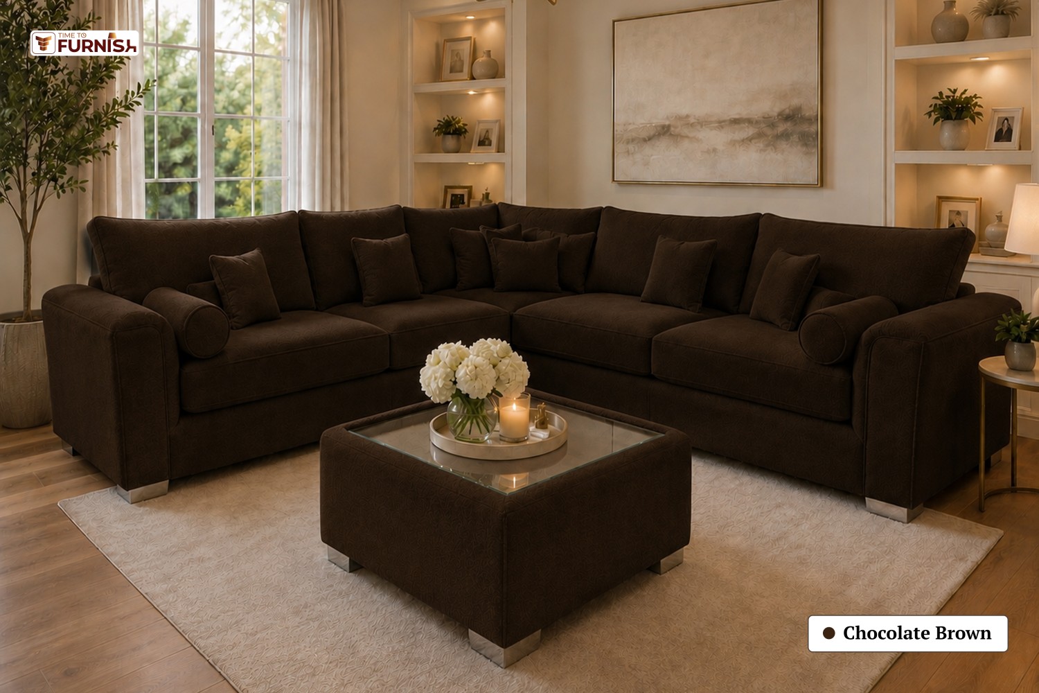 TTF-S-Reem2635 Luxury Fabric Sofa  Sofa Only (Optional Coffee Table Available)